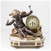 Image 1 : Gilt Metal, Bronze, & Marble Figural Mantel Clock