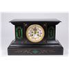 Image 1 : Marble & Malachite Open Escapement Mantel Clock