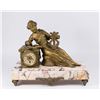 Image 1 : Marble Base Gilt Metal Reclining Goddess Clock