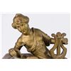 Image 3 : Marble Base Gilt Metal Reclining Goddess Clock