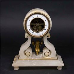 Alabaster 19th Century Mantel Clock