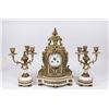 Image 1 : 3-Piece Bronze & Marble Tiffany Clock Set