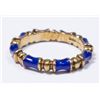 Image 2 : Pair 14K Gold & Blue Enamel Rings