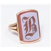Image 1 : Unmarked 14K Gold Men's Initial Cameo Ring