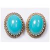 Image 1 : Pair 14K Gold & Turquoise Earrings