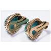 Image 2 : Pair 14K Gold & Turquoise Earrings