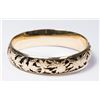 Image 1 : 14K Gold Bangle Bracelet with Leaf Design