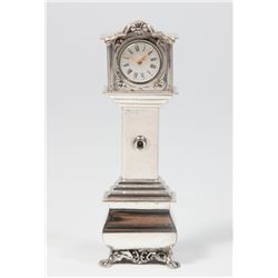 Miniature Sterling Silver Grandfather's Clock