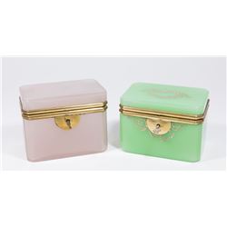 2 French Opaline Boxes