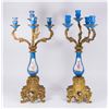 Image 1 : Pair Bronze & Sèvres Porcelain 5-Arm Candelabra