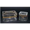 Image 1 : 2 Gilt Metal & Glass Caskets