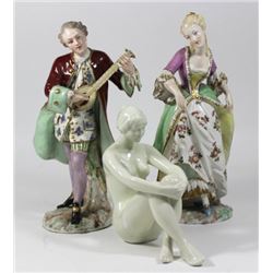 Lot 3 Porcelain Figures