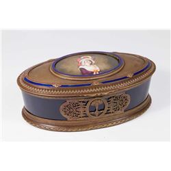 Unmarked Sèvres Cobalt Porcelain Box