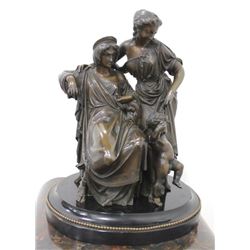 Bronze Grouping, 2 Seated Women & Putti