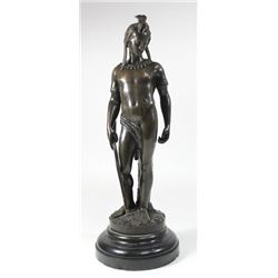 Bronze Statue of Native American Indian