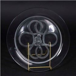 12 Lalique Glass Olympe Cherub Love Knot Plates