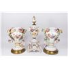 Pair German Porcelain Lamps & Centerpiece