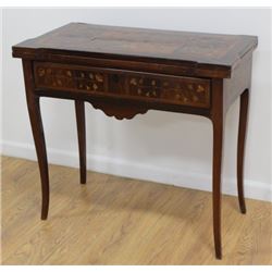 :Marquetry Floral Inlaid Card Table