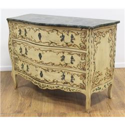 Venetian Paint-Decorated Marble Top Commode
