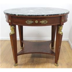 Empire Style Marble Top Figural Center Table