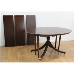 Oval Banded Pedestal Table