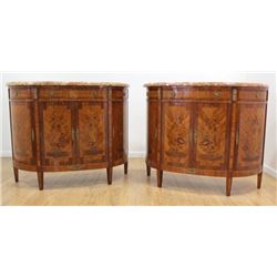 Pair Louis XVI Style Inlaid Tulipwood Servers