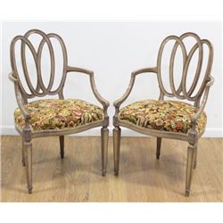 Pair Ribbon Front Fauteuils
