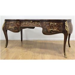 Louis XV Style Marquetry Bronze-Mounted Desk