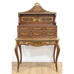 Faux Marquetry 2-Part Desk