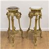 Image 1 : :Pair Bronze Side Pedestals with Marble Tops