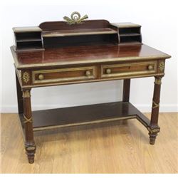 :Neoclassic Style Gilt Bronze Mtd. Mahogany Desk