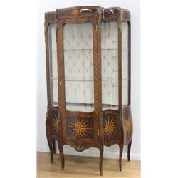 Louis XV Style Bronze-Mtd. 3-Panel Curio Cabinet