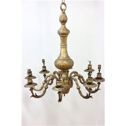 :George III Style Gilt Metal 8-Light Chandelier