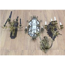 4 Victorian Style Gilt Brass & Bronze Sconces