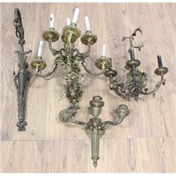 4 French Gilt Bronze Wall Fixtures