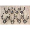 Set 8 Gilt Metal & Composition 2-Arm Sconces