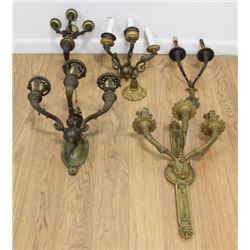 Group 5 Empire Style Bronze Wall Lights