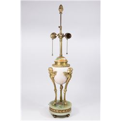 Louis XVI Style Gilt Bronze & Onyx Lamp