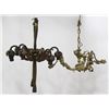 2 French Bronze Figural & Foliate Chandeliers