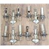 Set 4 Silvered 2-Armed Wall Sconces