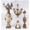 3 Louis XVI Style Gilt Metal & Bronze Lamps