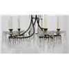 Image 2 : Neoclassic Style Brass & Cut Glass Chandelier