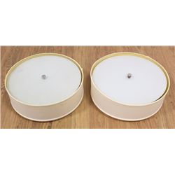 Pair Modern Round Chandeliers