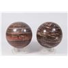 Pair Marble Spheres on Lucite Bases