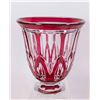 Image 3 : 3-Piece Red Cut to Clear Console Set & Vase