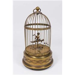 French Early 20th Century Brass Birdcage Automaton