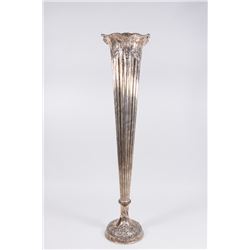 19th Century Continental Silverplate Trumpet Vase