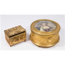 2 French Gilt Bronze Boxes