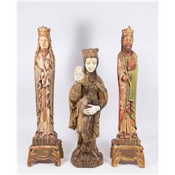Group 3 Carved Wood Saints