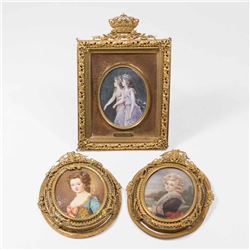 Group 3 Portrait Miniatures of Ladies
